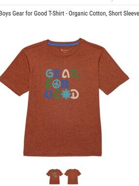 Cotopaxi Big Boys XS Gear for Good T-Shirt Rust Spice NWT Breathable Knit Cotton